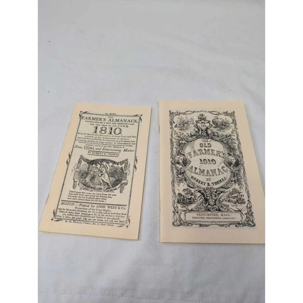 The Farmer's Almanac 1810 E.G. House And The Old Farmer's Almanac 1910 Robert T